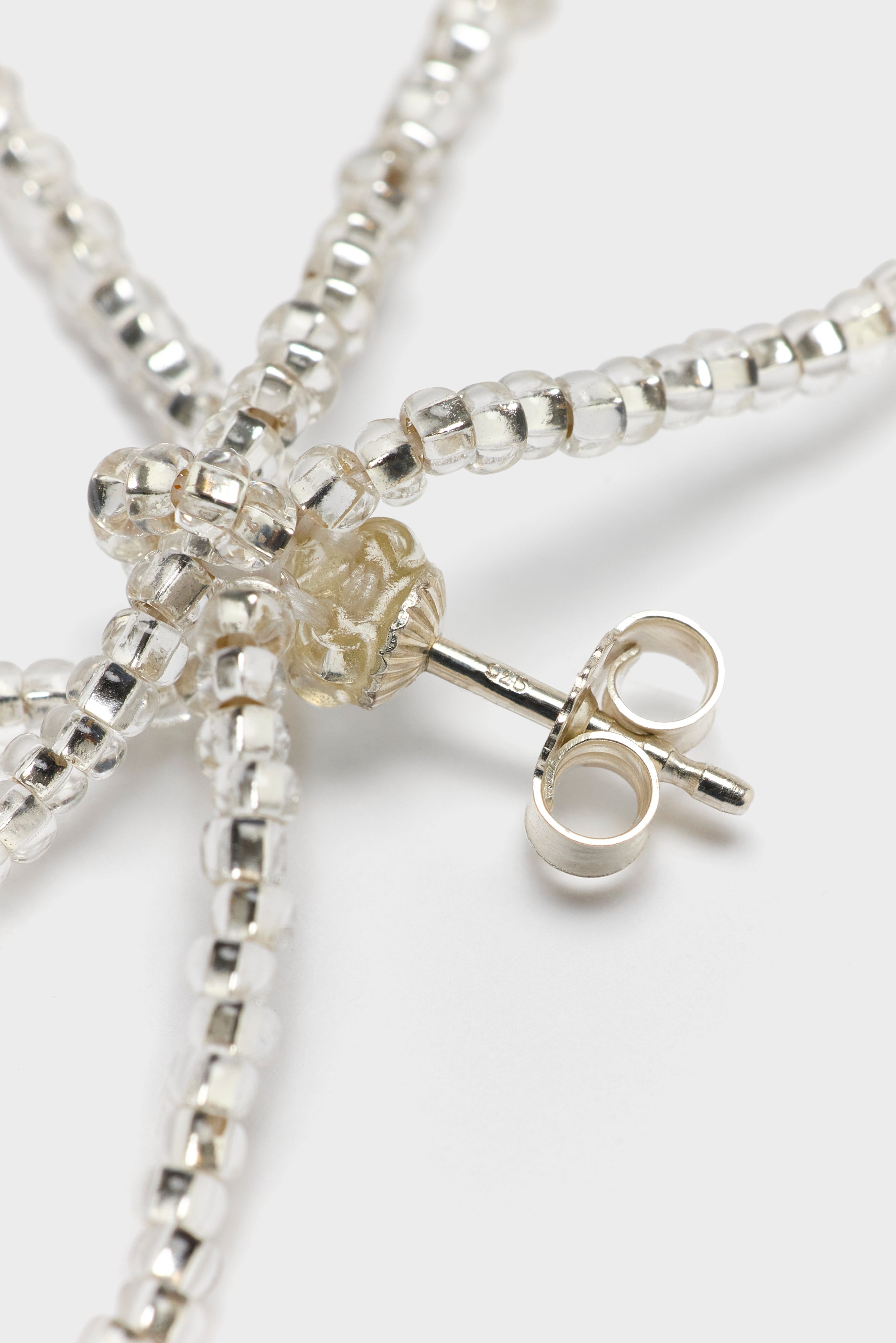 Sad Bow Ear Stick Earrings  (252 / W / SILVER)