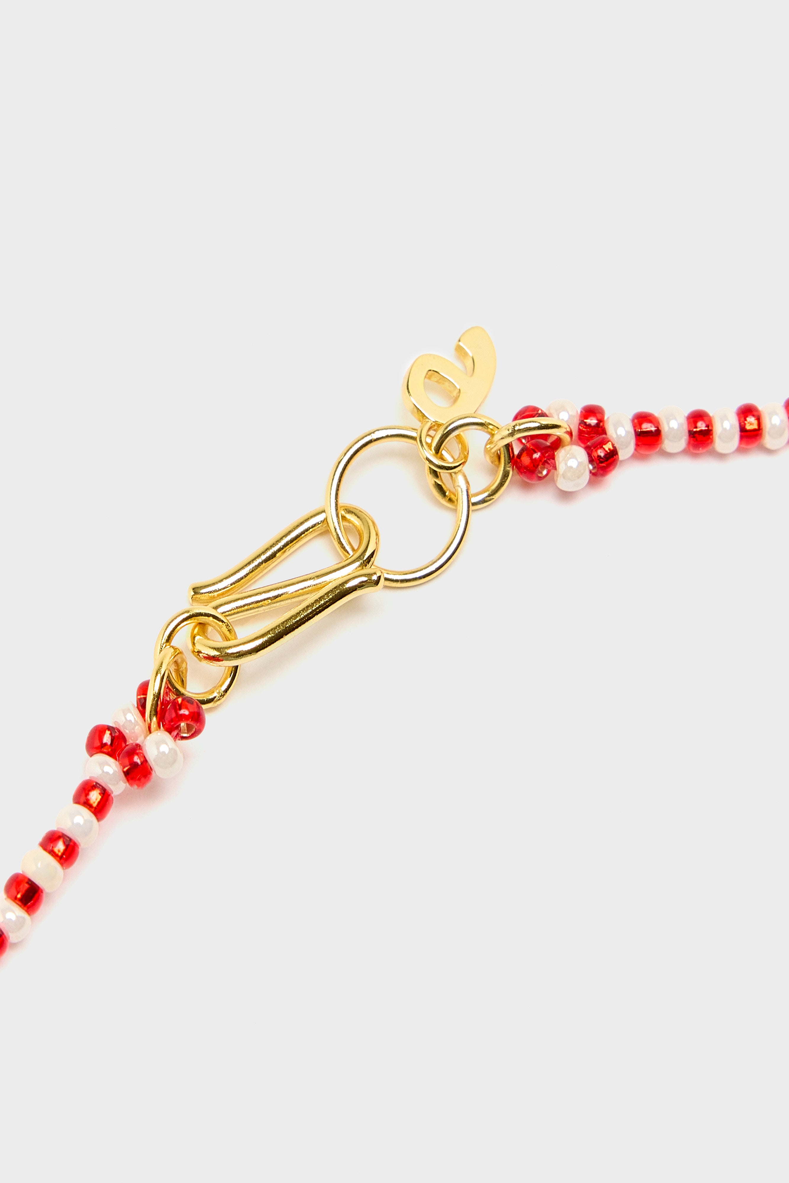 Mini Striped Apple Necklace  (261 / W / RED)